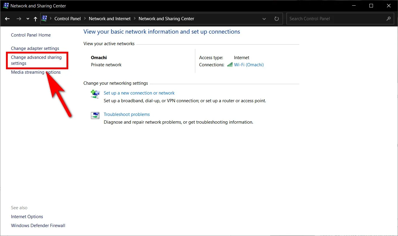How to connect 2 computers via internal IP address